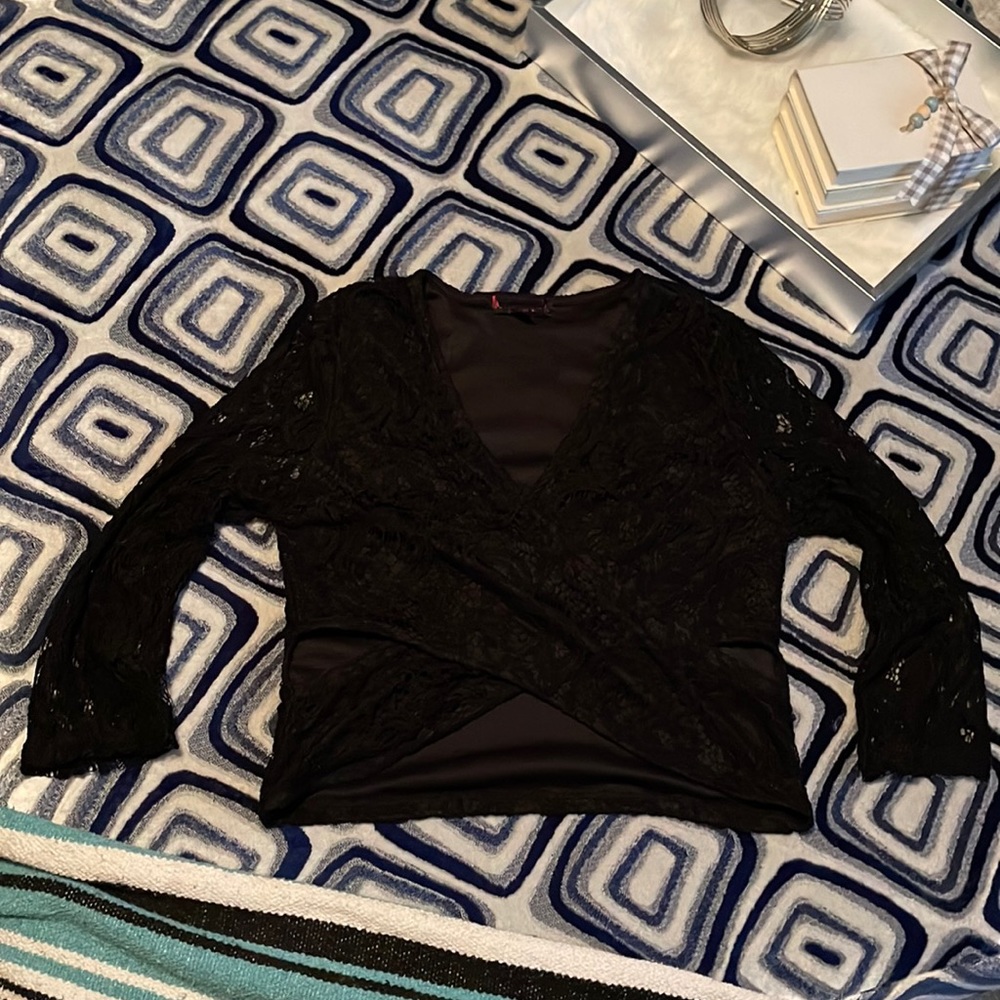 Long sleeve Lingerie type top